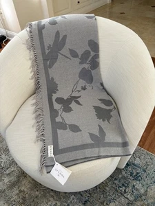 SFERRA  ITALY GRAY  THROW BLANKET WARM&SOFT WOOL&SILK 64"X54" - Picture 1 of 5