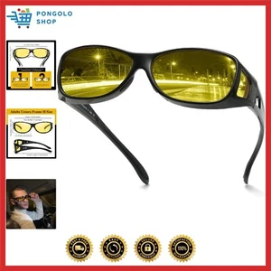 Night Vision Driving Glasses Fit Over Glasses for Men and Women Anti Glare Po... - Picture 1 of 7