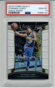2018 PANINI SELECT WHITE PRIZM #1 STEPHEN CURRY LE /149 WARRIORS PSA 10 POP 14 - Picture 1 of 2