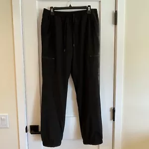 Eddie Bauer Womens Fleece Lined Pull On Cargo Pants 10 Black Comfort Athleisure - Picture 1 of 21