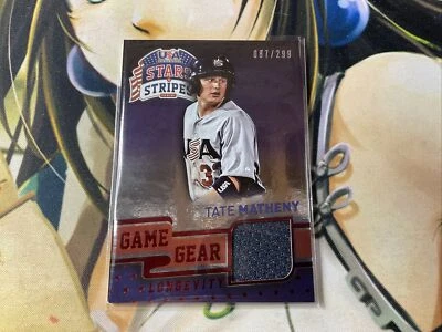 2015 Panini Stars & Stripes  Tate Matheny jersey relic baseball Game Gear /299 - Image 1 of 4