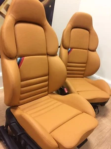 BMW E36 M3 Vader Seat Covers 1994-1999 - Synthetic Leather Replacement In Brown - Picture 1 of 2