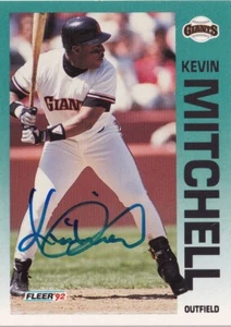 Kevin Mitchell Signed 1992 Fleer Giants Baseball Card #644 MVP 1989 World Series - Picture 1 of 12