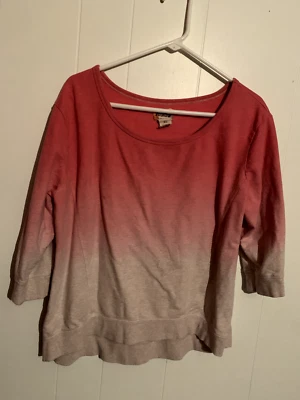 Moletom rosa mudd degradê ombre manga 3/4 tripulação crop XL - Imagem 1 de 3