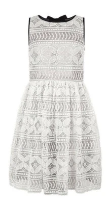 Monzón Tormenta Alenya Marfil Vestido Encaje Edad 14 Nuevo Con Etiquetas Ocasiones Especiales Floral 164cm Foto 1 de 4