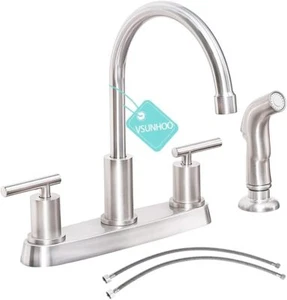 Kitchen Stainless Steel Brushed Nickel Touch Kitchen Sink Faucet w/ Side Sprayer - Picture 1 of 6