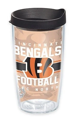 Cincinnati Bengals 16oz Tervis Tumbler with Lid-Made In USA-Gridiron-New Cover
