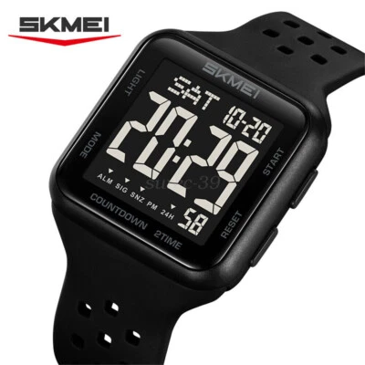Men Watch Rectangle Wristwatch Fashion Boys Digital Sport Watch Male Watch - image 1 of 4