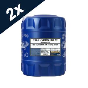 20Lx2 Mannol ISO 32 Hydraulic Oil High Grade Shell Tellus 27 DIN 51524 part 2