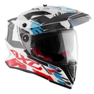 Axor X-Cross Adventure Motorcycle/Motorbike helmet -White/Red Gloss -ECE 22.06 - Picture 1 of 5
