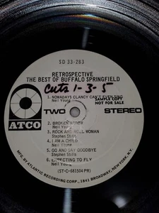 BUFFALO SPRINGFIELD Retrospective White Label PROMO, ATCO LP, VG/VG, SD 33-283 - Picture 1 of 4