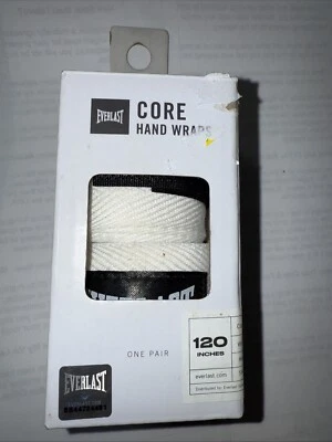 Everlast Core 120” Hand Wraps White Boxing MMA Training Hand Protection 1-Pair - Image 1 of 3