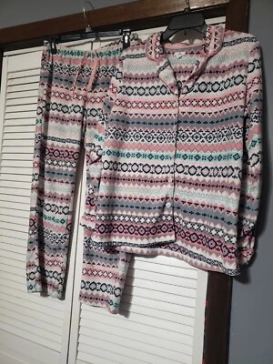 Womens Layla Soft Fleece 2 Pc PJ's /Lounge Set Medium - Imagem 1 de 4