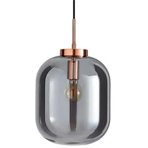 Litecraft Deckenpendelleuchte 1 Leuchte mit rauchfarbenem Glasschirm - Kupferauflösung - Bild 1 von 2