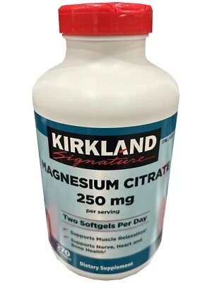Citrato de magnesio Kirkland Signature 250 mg, 270 cápsulas blandas Foto 1 de 3
