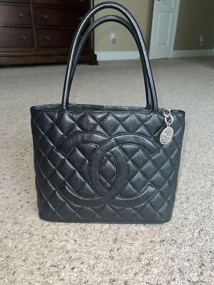 Chanel Medallion Tote Quilted Caviar Black With Silver Hardware - Image 1 of 4