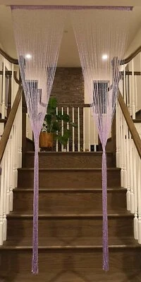 TJ Global Cortina de Cuerda Divisor de Habitación Puerta Divisoria con Rosca de Cinta, Cinta... Foto 1 de 4