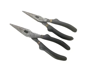 (2) VINTAGE CRAFTSMAN TOOLS 8” LONG NEEDLE NOSE PLIERS, #45582, USA - Picture 1 of 8