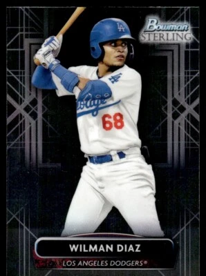 2022 Bowman Sterling Wilman Diaz Los Angeles Dodgers #BSP-100 - Image 1 of 2