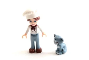 LEGO Cuoco + Animale Gatto Seduto Amici Elfi Raro Blu 41379 - Foto 1 di 3