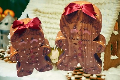 Handmade Wooden Gingerbread people Christmas - Image 1 of 4