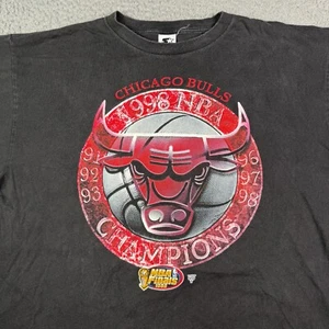 Vintage Starter Chicago Bulls Championship Tour Shirt Men XL Faded Black 90s USA - Picture 1 of 9