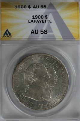 1900 $1  ANACS AU 58 LAFAYETTE  Classic Silver Commemorative Coin - Image 1 of 2