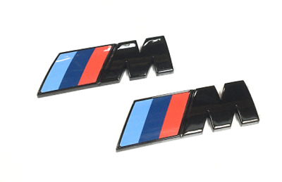 2x Original BMW M Kotflügel Emblem Schwarz Glanz 5,5cm X 2,0cm 51145A4B373 NEU • 45.62€