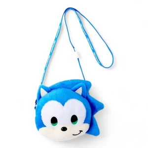 SONIC & FRIENDS the Hedgehog Face Plush Pochette Shoulder Bag Sega Japan limited - Picture 1 of 2