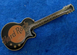 LONDON FC PARRY BLACK GIBSON LES PAUL GUITAR LARGE PRINT Hard Rock Cafe PIN - Picture 1 of 2
