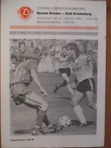 Dynamo Dresden - Stahl Brandenburg 21.10. 1989 Oberliga Fußballprogramm 56 - Picture 1 of 1