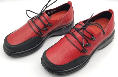 Zapatos con cordones Dansko para mujer Erica Oxford talla 6,5 rojo negro cuero cómodos Foto 1 de 4
