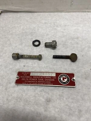 Delta Rockwell 14" Drill Press Name Plate Thumb Screws & Other Screws    DRDP-13 - Image 1 of 4