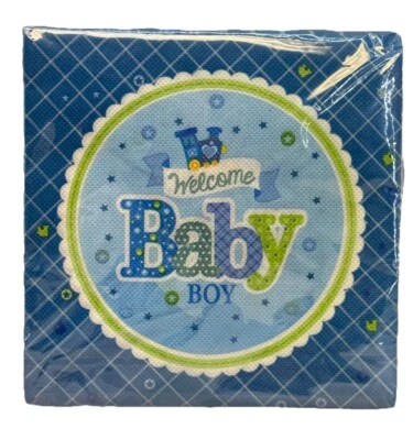 Servilletas de ducha Welcome Baby Boy Train 40 unidades Foto 1 de 2
