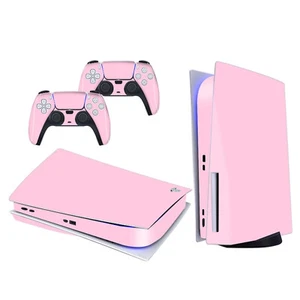 PS-5 Disk Version Skin Stickers Controller Console Panels Decal Cover Pink - NEW - Picture 1 of 3