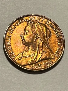 1901 Great Britain Farthing/RB/XF+++ #12295 - Picture 1 of 4
