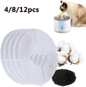 4/8/12pcs Dog Cat Drinker Replacement Filter Pet Water Fountain Activated Carbon - Picture 1 of 9