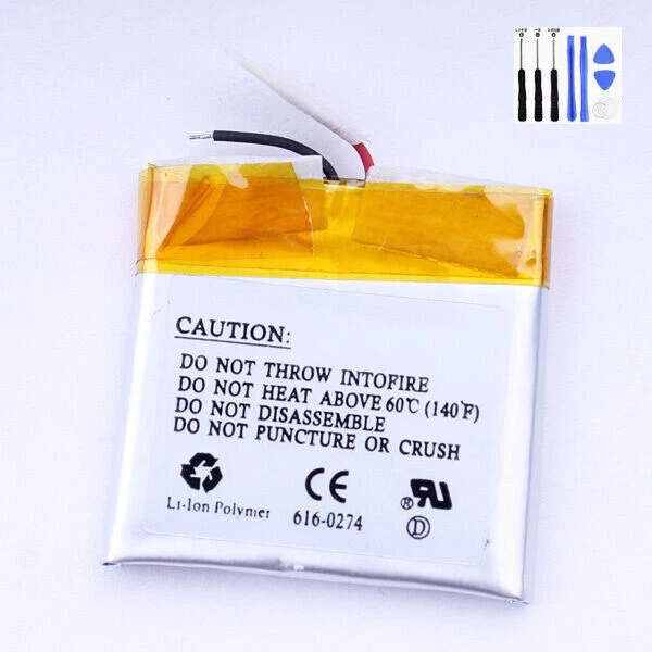for Apple iPod Shuffle 2nd Gen 2 616-0274 Replacement Battery With Tool