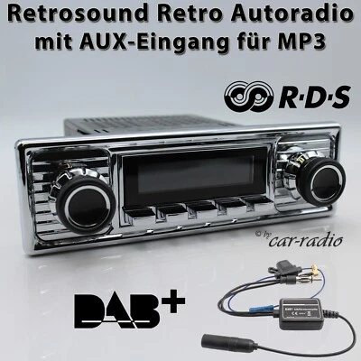 Retrosound Motor-1DAB Komplettset Chrome Oldtimer Radio MP3 DAB+ Retro Autoradio - Bild 1 von 4