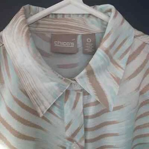 Chicos Gr. 0 leichte Bluse mit Rollriegelärmeln Frühling/Sommer Beachy, Brunch, S - Bild 1 von 7