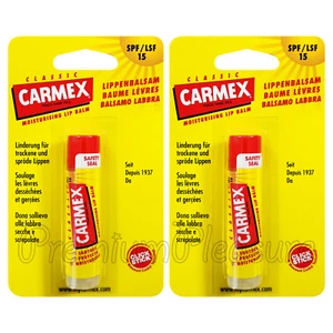 2 x Carmex Classic Click Stick Lip balm SPF15 Moisturising 4.9ml/0.16oz Made USA - Picture 1 of 4