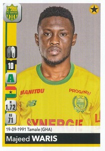 296 MAJEED WARIS # GHANA FC NANTES BK.HACKEN LEAGUE 1 STICKER PANINI FOOT 2019