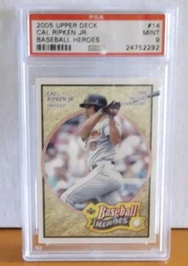 2005 Upper Deck #14 - CAL RIPKEN JR. - BASEBALL HEREOS - PSA 9 come nuovo CUSTODIA PULITA - Foto 1 di 1