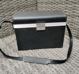 Vintage Large Leather Style Hard Camera Bag Carry Case Satchel Briefcase - Picture 1 of 12
