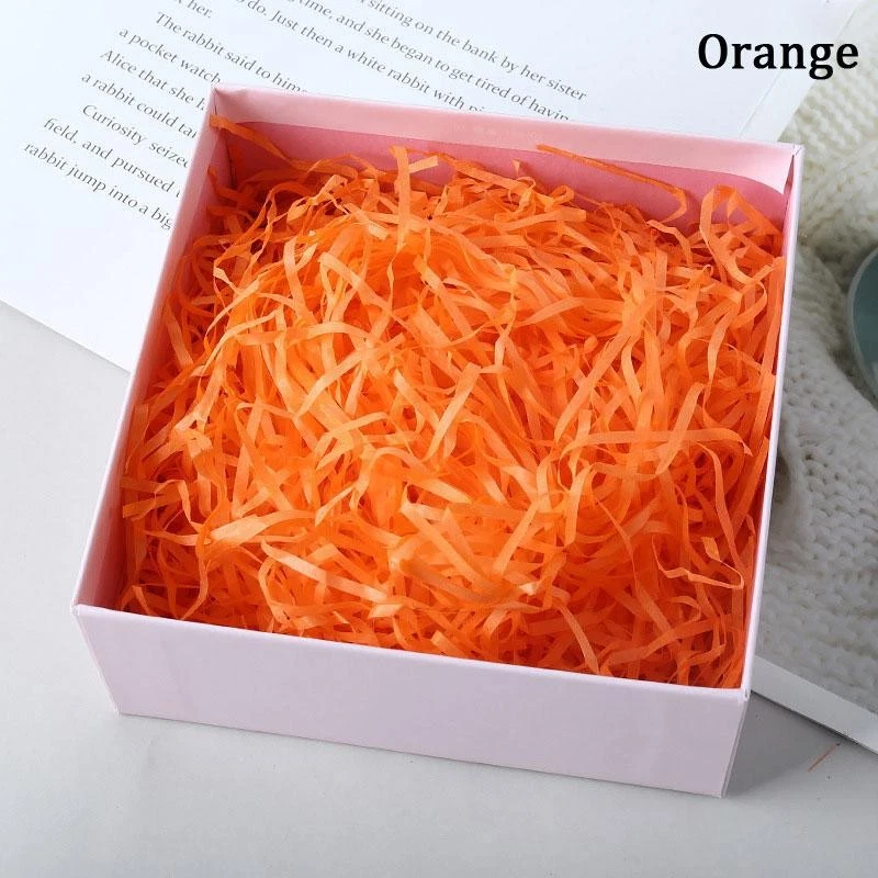 Caja de regalo de papel triturado de rafia colorida de 100 g relleno hágalo usted mismo embalaje decoración Foto 1 de 4