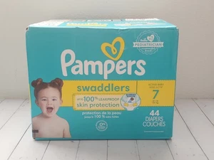 Pampers Swaddlers Diapers, Size 7, 41+ Lb, 44 Diapers Couches  - Picture 1 of 3