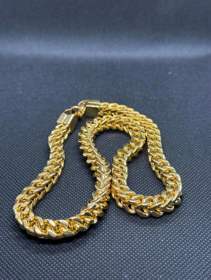 Corrente Franco masculina folheada a ouro 18K sobre aço inoxidável sólido 18”x 6MM de espessura - Imagem 1 de 4