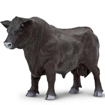 Estatuilla Toro Angus Negro - Juguete Animal de Granja Pintado a Mano - Safari Ltd 160729 Foto 1 de 4