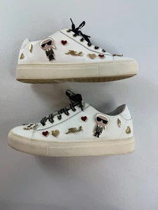 Zapatilla deportiva Karl Lagerfeld Paris Cate Pins para mujer talla 8,5 M con cordones blanca - Imagen 1 de 9
