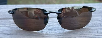 MAUI JIM Sport MJ 407-02 Wrap Sunglasses Black w/Brown Lens 64/15 130 see desc. - Image 1 of 4